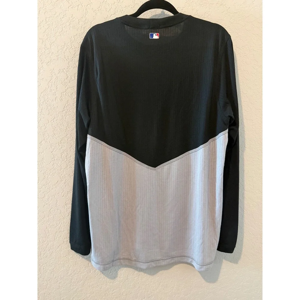 Nike Baseball Dri-FIT Shirt Mens XXL Long Sleeve Grey Black MLB Authentic Tee